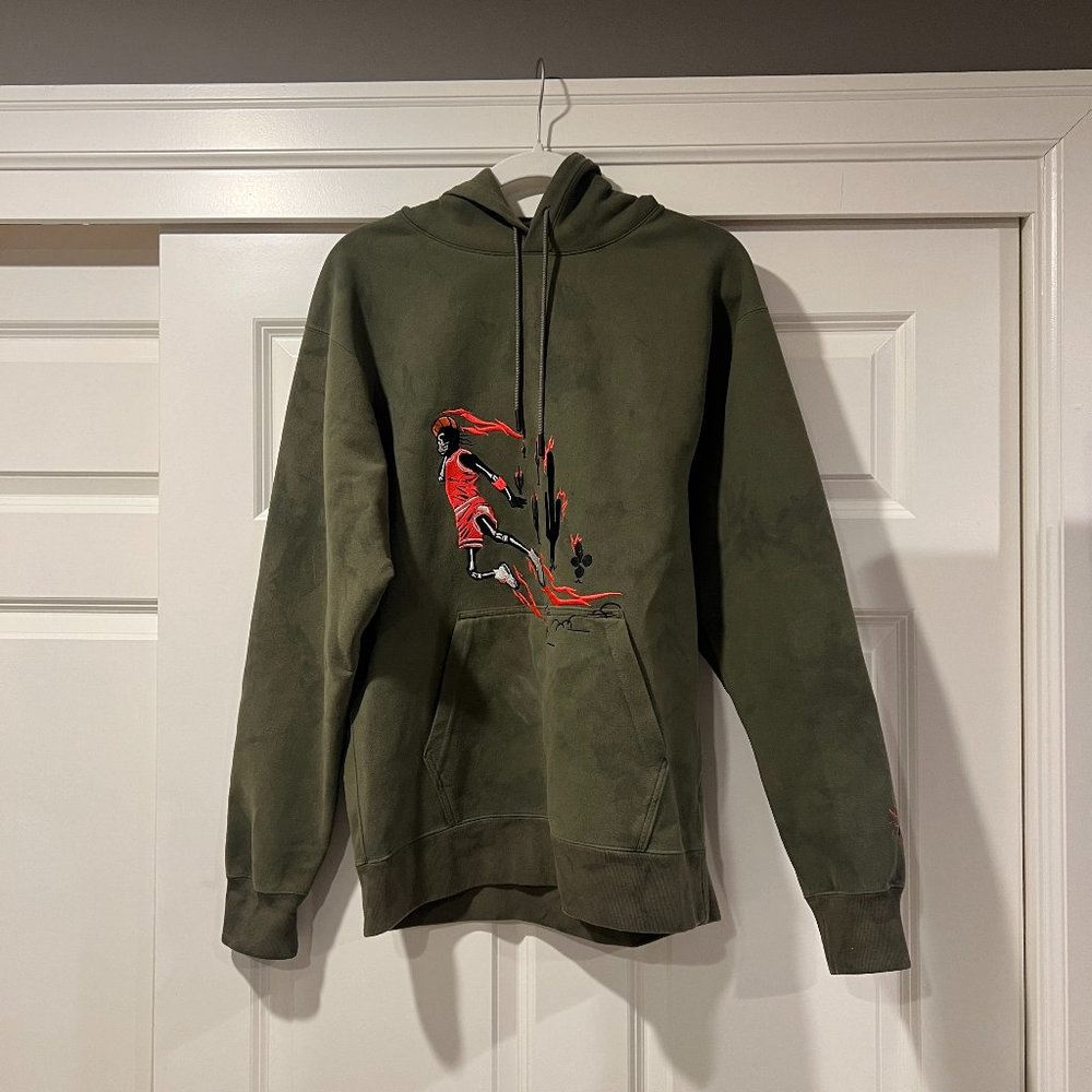 Travis Scott Jordan Washed Suede Hoodie (Olive)